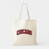 Chicago Red Block Varsity Style Text Design Tragetasche (Rückseite)
