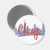 CHICAGO-RED MAGNET (Vorderseite/Rückseite)
