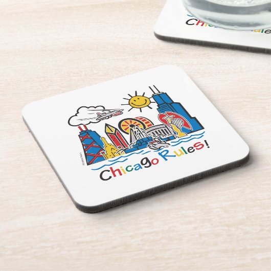 Chicago Regeln Getränkeuntersetzer (Linke Seite)