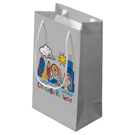 Chicago Regeln Kleine Geschenktüte (Rückseite Schrägansicht)