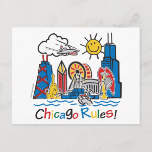 Chicago Regeln Postkarte