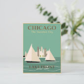 Chicago Reiseplakat Postkarte (Stehend Vorderseite)