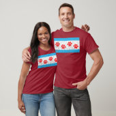 Chicago Rescue Dog Paw Flag Skyline T-Shirt (Unisex)