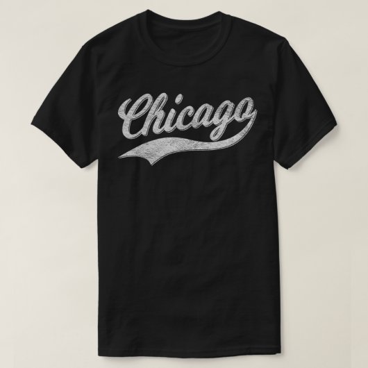 CHICAGO RETRO CLASSIC SPORTS SCRIPT CURSIVE TEXT V T-Shirt (Design vorne)