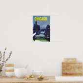 Chicago. Retro-Reiseplakat Poster (Küche)