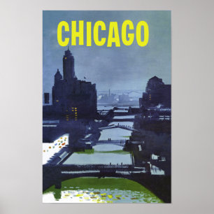 Chicago. Retro-Reiseplakat Poster