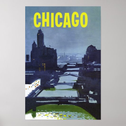 Chicago. Retro-Reiseplakat Poster (Vorne)