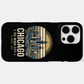Chicago Retro-Skyline-Reisedesign Case-Mate iPhone Hülle (Rückseite (Horizontal))
