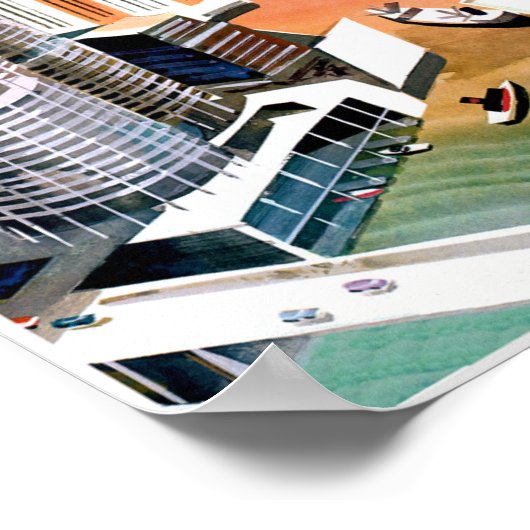 Chicago. Retro Style Travel Poster (Ecke)