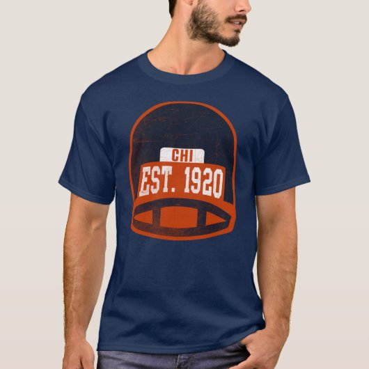 Chicago Retro Throwback Footballhelm Größe XL T-Shirt (Vorderseite)