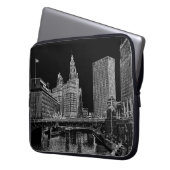 Chicago River 1967 Wrigley Gebäude Sun Times Bldg Laptopschutzhülle (Vorderseite Links)