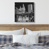 Chicago River 1967 Wrigley Gebäude Sun Times Bldg Leinwanddruck (Insitu (Schlafzimmer))