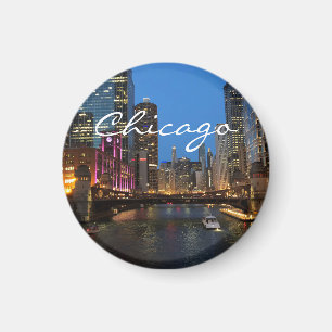 Chicago River bei Nacht Magnet