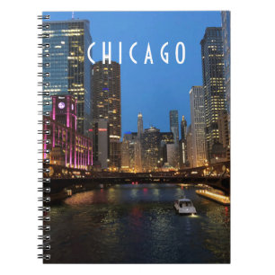 Chicago River bei Nacht Notizblock