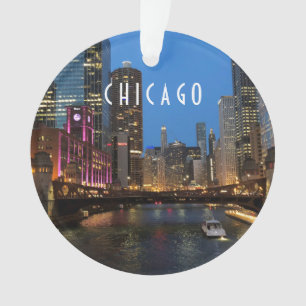 Chicago River bei Nacht Ornament
