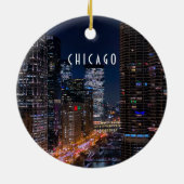 Chicago River bei Night Keramik Ornament (Hinten)