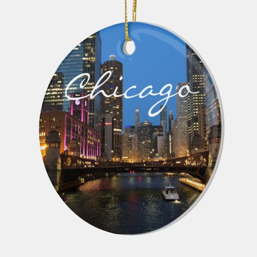 Chicago River bei Night Ornament (Links)