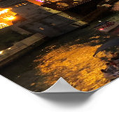 Chicago River bei Night Poster (Ecke)