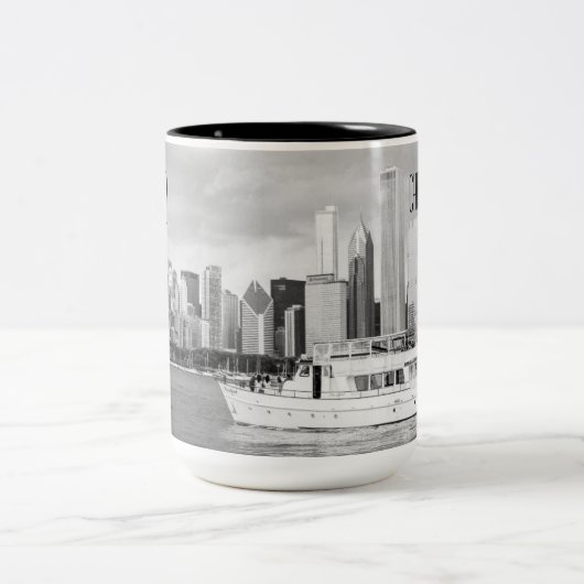 Chicago River - Chicago-Foto-Tasse Zweifarbige Tasse (Mittel)