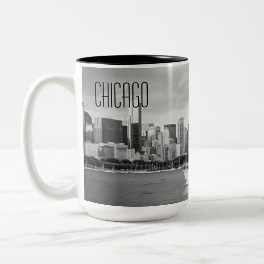 Chicago River - Chicago-Foto-Tasse Zweifarbige Tasse (Links)