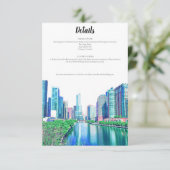 Chicago River Details Card Einladung (Stehend Vorderseite)