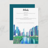 Chicago River Details Card Einladung (Vorne/Hinten)