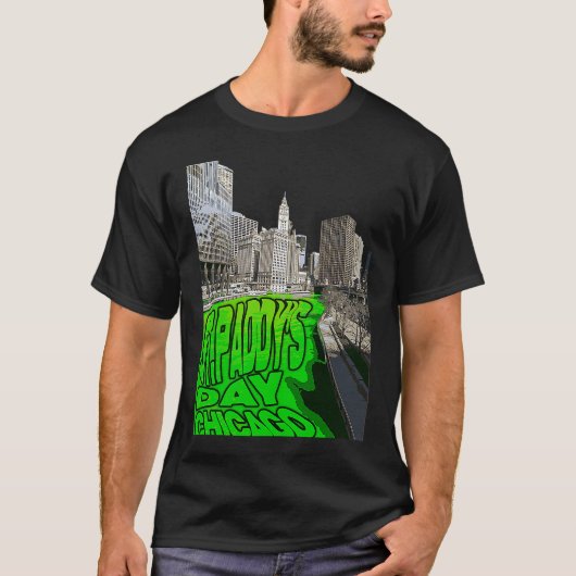 Chicago River Dyed Green Tradition St Patricks Day T-Shirt (Vorderseite)