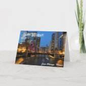 Chicago River Happy Birthday Card Karte (Vorderseite)
