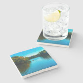 Chicago River im Herbst Steinuntersetzer (Seitenansicht)