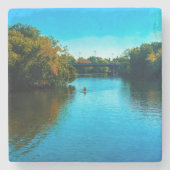 Chicago River im Herbst Steinuntersetzer (Vorderseite)