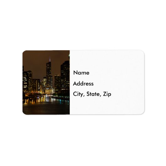 Chicago River Night Storm Address Label Adressaufkleber (Vorne)