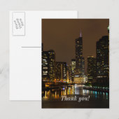 Chicago River Night Storm Danke Postcard Postkarte (Vorne/Hinten)