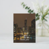 Chicago River Night Storm Danke Postcard Postkarte (Stehend Vorderseite)