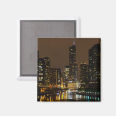 Chicago River Night Storm Magnet (Vorderseite/Rückseite)