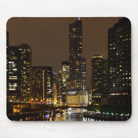 Chicago River Night Storm Mousepad (Vorne)