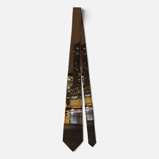 Chicago River Night Storm Neck Tie Krawatte (Vorderseite)