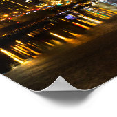 Chicago River Night Storm Poster (Ecke)