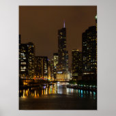 Chicago River Night Storm Poster (Vorne)