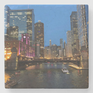 Chicago River Nights Steinuntersetzer