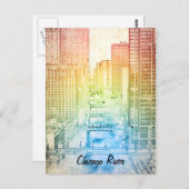 Chicago River Postkarte (Vorne/Hinten)