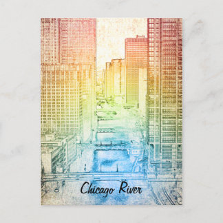 Chicago River Postkarte