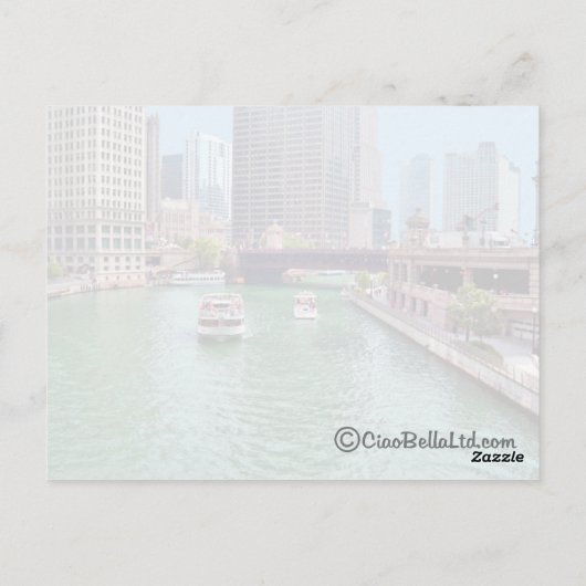 Chicago River Postkarte (Rückseite)