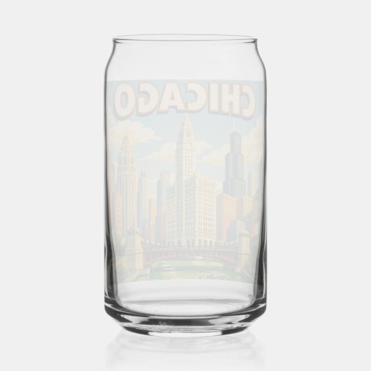 Chicago River Saint Patricks day postcard Dosenglas (Vorderseite)