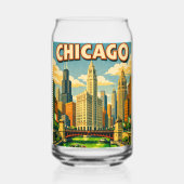 Chicago River Saint Patricks day postcard Dosenglas (Rückseite)