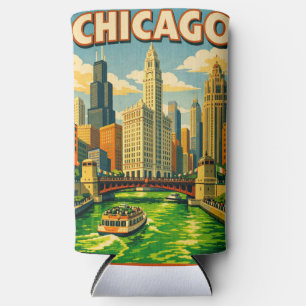 Chicago River Saint Patricks Day Postkarte Selters Dosenkühler
