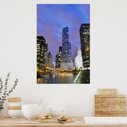 Chicago River Skyline Poster (Küche)