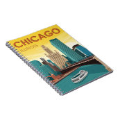 Chicago River Skyline Vintage Travel Notizblock (Rechte Seite)