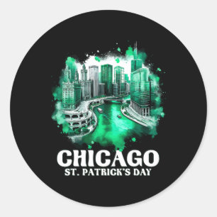 Chicago River St. Patrick's Day Parade Runder Aufkleber