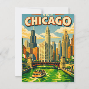 Chicago River St. Patricks Day Postkarte