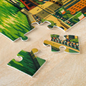 Chicago River St. Patricks Day Postkarte Puzzle (Seite)
